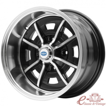 Jante SPRINT STAR preta e polida 8 x 15" em 4 x 130 (ET -18)