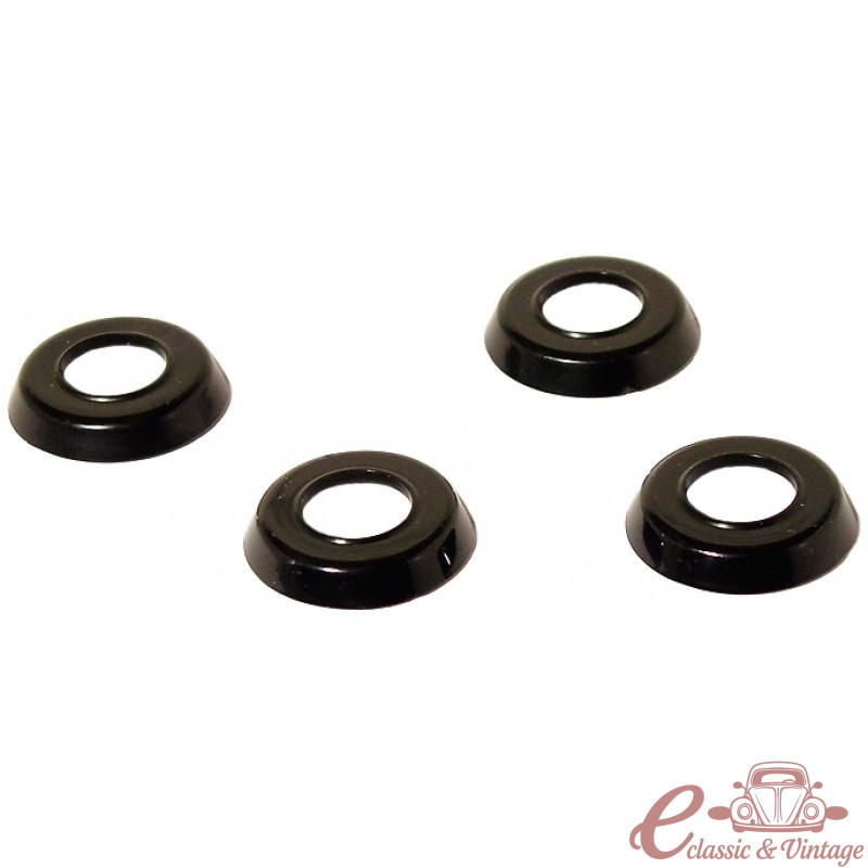 set de 4 rondelles de manivelle de lève vitre / porte 46-67 noires
