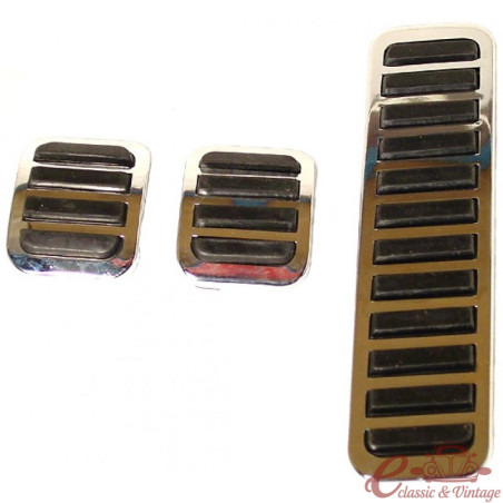 set de 3 couvres pédales chromés