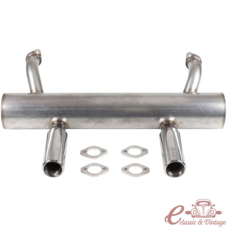 Escape desportivo 13/1600cc com diâmetro de 42 mm em aço inoxidável sem aquecedores
