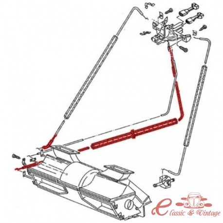 Câble de chauffage pour la tirette de compas de ventilation 1104mm T25