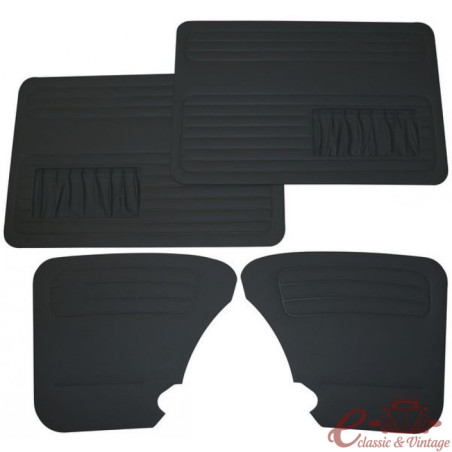 Conjunto de 4 painéis de porta pretos com bolso 67-