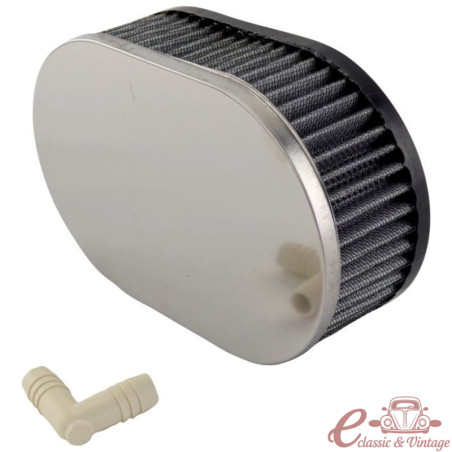 Filtre à air ovale avec embase caoutchouc style K&N pour carbu d'origine
