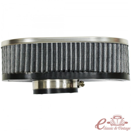 Filtre à air ovale avec embase caoutchouc style K&N pour carbu d'origine