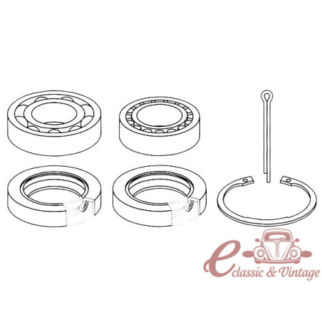 Rear wheel bearing kit 8/70-7/92