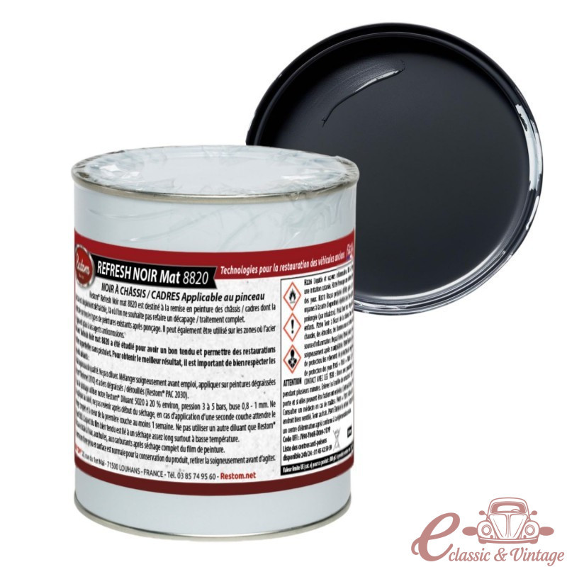 Noir à chassis/cadres, au pinceau sans trace RESTOM®Refresh Noir Mat 8820 (500ml)