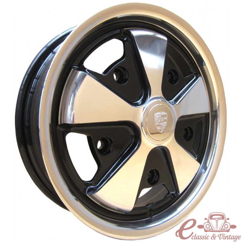 Llanta FUCHS negra i polida 4,5x15 '' 5 x 205 (ET 20)