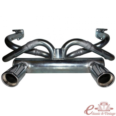 1200cc Monobloc Sport Exhaust with 2 chrome outlets replacing the original JOPEX outlets