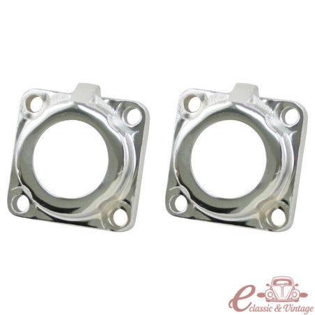 Joc de 2 plaques de muntatge de spinnaker posterior cromades per a caixa de trompeta 67-
