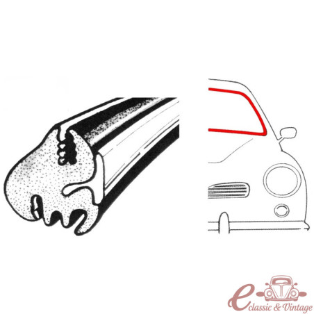 joint de pare brise KG14 pour moulure en T 1/66-74 et modèle US 67-69  Qualité Allemande