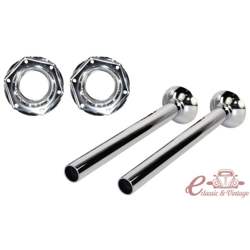 set de 2 tubes de trompettes chromés