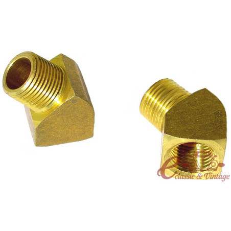 Set de 2 ràcords codados 45 ° 3/8 "mascle x 3/8" femella