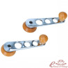 set de 2 manivelles de lève vitre chrome et bouton bois