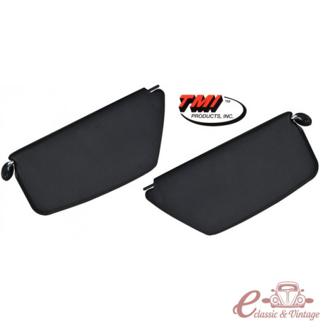 Set of 2 black TMI sun visors 8/64-7/67 (without passenger side mirror)