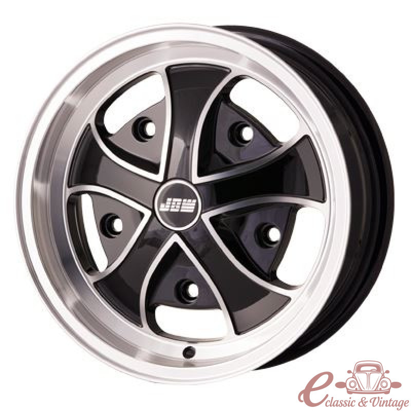 IRON CROSS preto e aro polido 5,5x15 '' 5 x 205 (ET20)