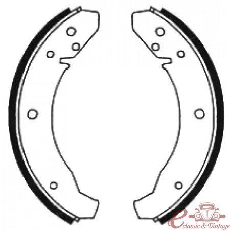 Conjunto de 4 sapatas dianteiras 1200-1300 65- e traseiras todos os modelos 7 / 67- (230x40mm)