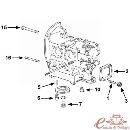 Domed chrome nut for drain plate, engine Type 1 & CT