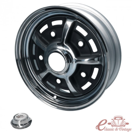 SPRINTSTAR chrome/black steel rim 4.5x15" 5 x 205 (ET 25)