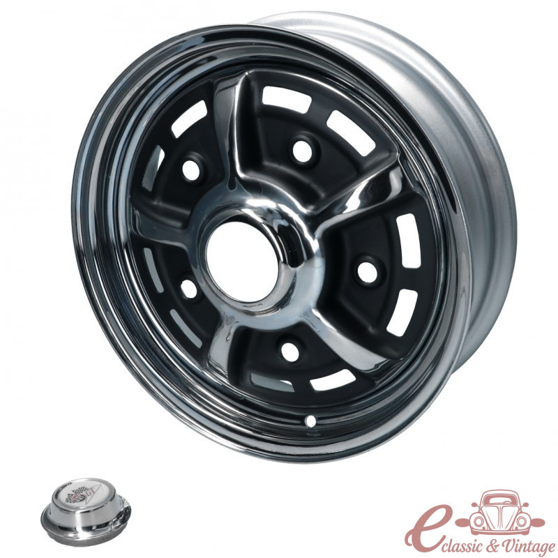 Jante SPRINTSTAR cromada/preta em aço 4,5x15" 5 x 205 (ET 34)
