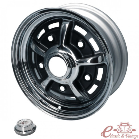 Jante SPRINTSTAR cromada/preta em aço 5,5x15" 5 x 205 (ET 25)