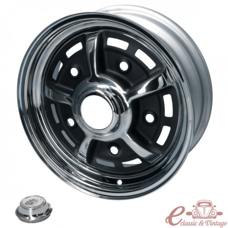 Jante SPRINTSTAR cromada/preta em aço 5,5x15" 5 x 205 (ET 34)
