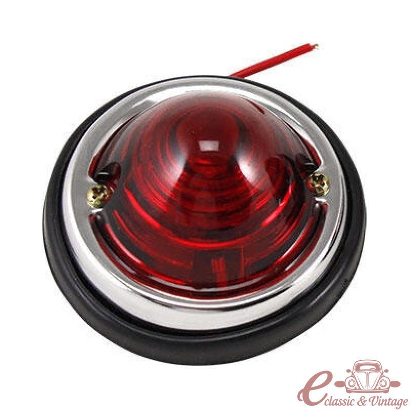 feu arrière rond glace rouge prévu pour ampoule double filament