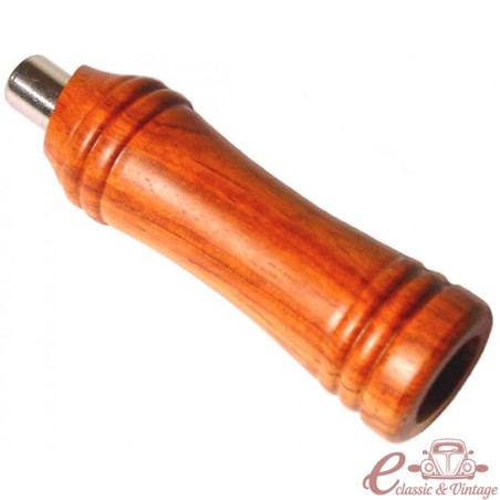 Wooden handbrake cover with chrome button