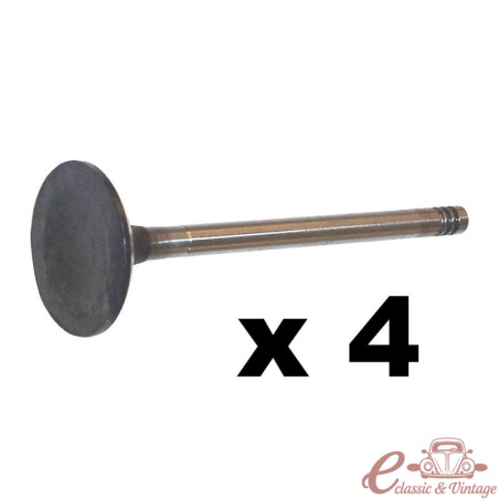 Set of 4 exhaust valves, 35.5mm diameter, 8mm stem