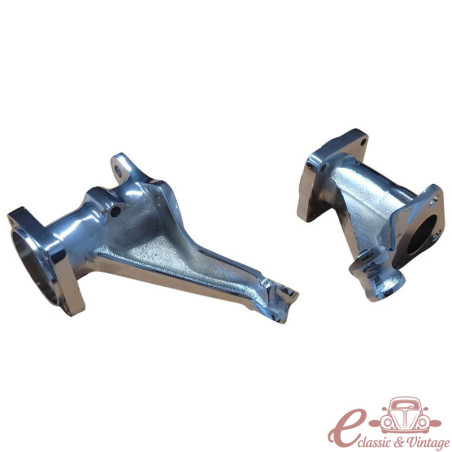Set of 2 chrome trumpet hubs 68- (wide track)