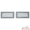 Convertible-style weld-on grilles for rear hood