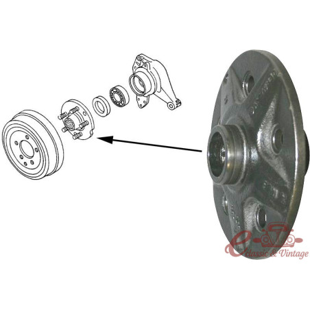 moyeu pour tambour arrière T2 8/70-79 et T25