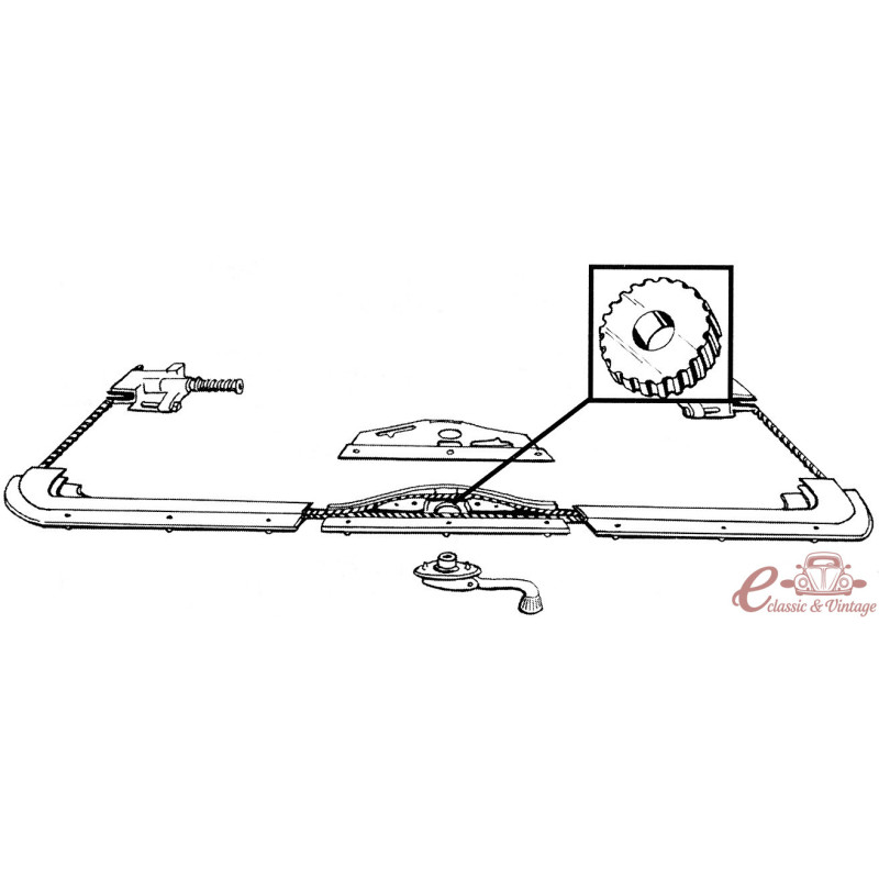 Pinhão do mecanismo do telhado, todos os anos