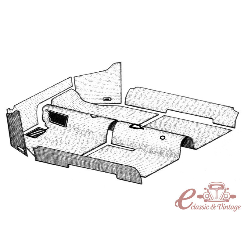 kit moquette intérieur grise cabriolet  71-72