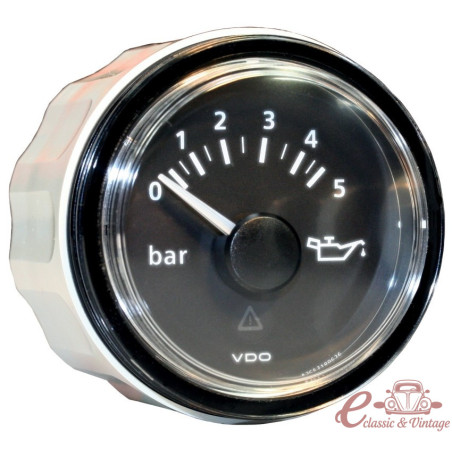 Pressió d'oli 0-5 bars diam 52mm fons negre VDO