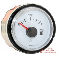 Reloj de gasolina diam 52mm fondo blanco VDO