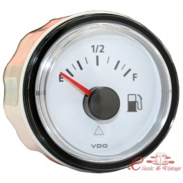 Reloj de gasolina diam 52mm fondo blanco VDO