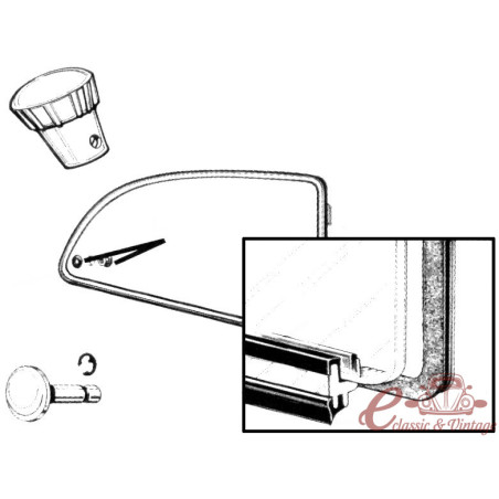 set de 2 joints intérieurs de vitres pop-out latérales 62-74