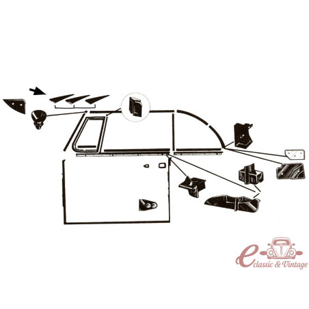 joint de capotage avant cabriolet  T1 58-67 et KG 57-69