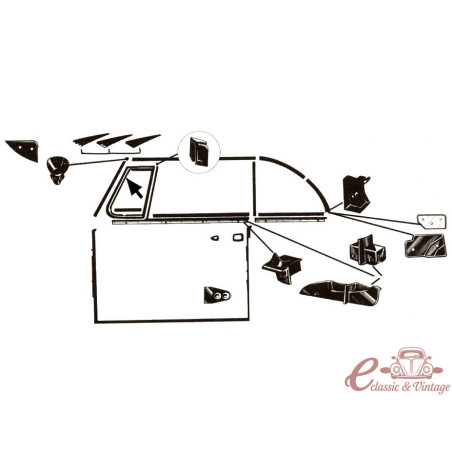Junta do defletor para cabriolet 73-79