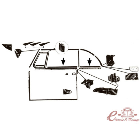 Cuspir interior cabriolet dianteiro ou traseiro esquerdo ou direito. 65-79