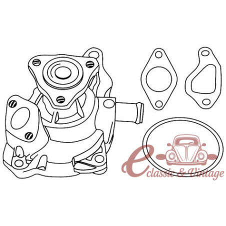 COMPLETE water pump T3 8/82-7/85 1.9 gasoline
