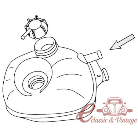 Expansion tank with cap 8/85-7/90 1.9-2.1
