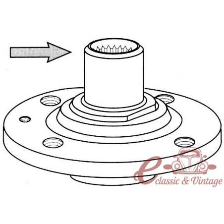 Wheel center for disc 40mm 4/100 golf without ABS 8/87-9/97 1.0-2.0