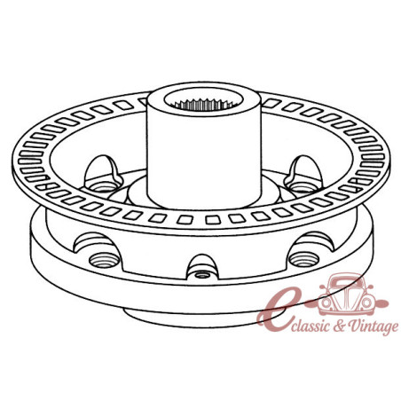 Wheel center for disc 40mm 4/100 Golf with ABS 8/87-9/97 1.0-2.0