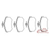 Front brake pads 16.25mm 10/88-5/96 1.6-1.9D
