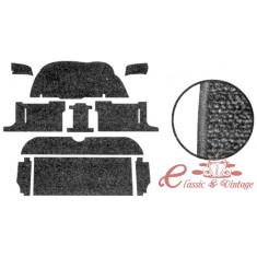 kit moqueta standard negra (8pzs) para cabriolet 80-93