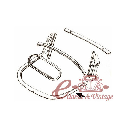 Armadura de capota, posterior a material sintètic a l'altura de motor a dues peces 50-7 / 67