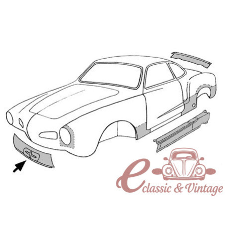 Placa inferior do avental frontal