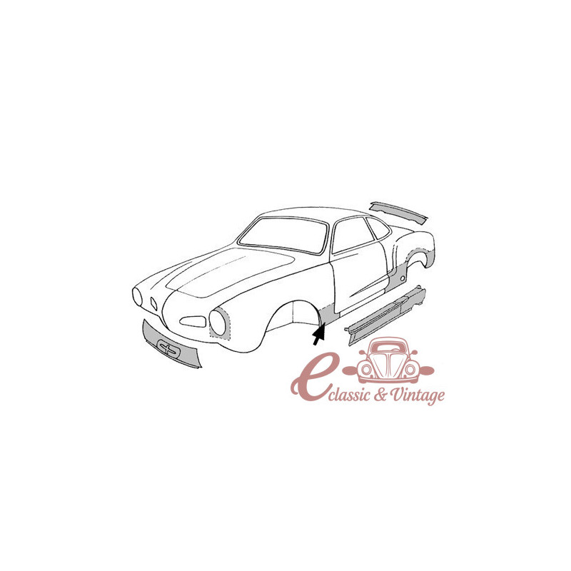 Placa e sob a asa dianteira esquerda