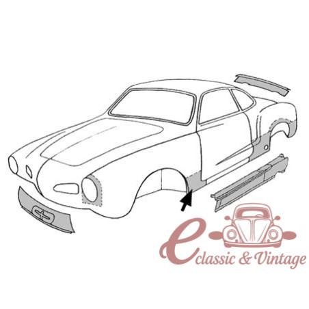 Placa e sob a asa dianteira esquerda